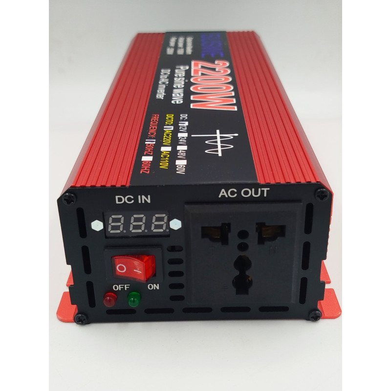 Інвертор, перетворювач напруги 12V-220V SUSWE 2200W Pure Sine Wave