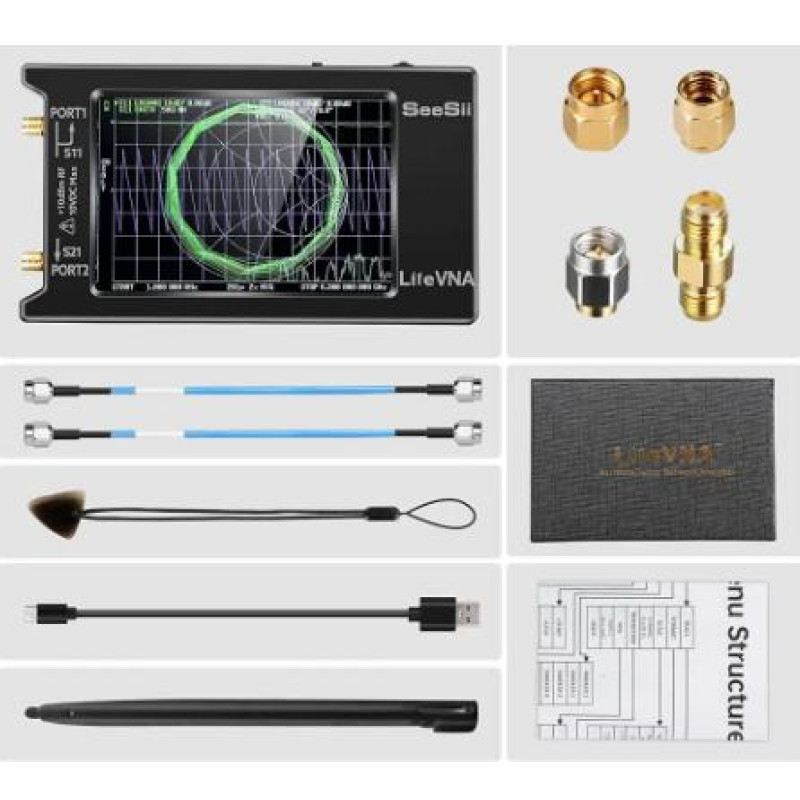 Новітній аналізатор спектра NanoVNA LiteVNA 50 кГц-6,3 ГГц, векторний мережевий аналізатор, антенний аналізатор, підтримка зберігання даних, LiteVNA 64