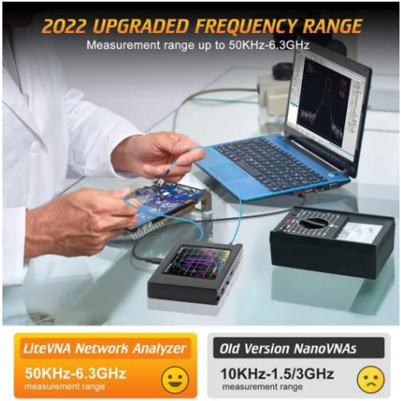 Новітній аналізатор спектра NanoVNA LiteVNA 50 кГц-6,3 ГГц, векторний мережевий аналізатор, антенний аналізатор, підтримка зберігання даних, LiteVNA 64