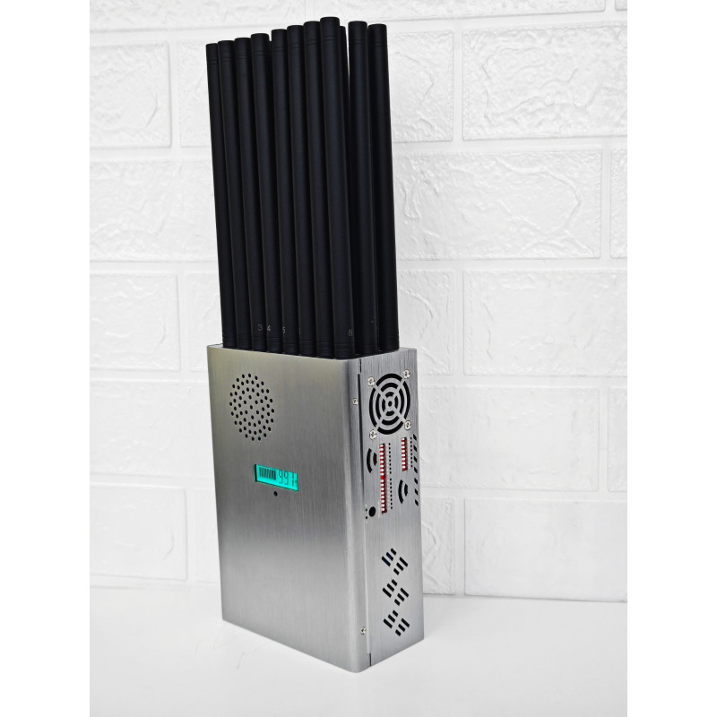 Потужна портативна глушилка сигналів мобільного зв'язку для кабінету, в автомобіль «PREDATOR-24» (2G/3G/4G/5G/GSM/DCS/GPS L1-L5/RC 315, 433-434, 868/WI-Fi 2.4G 5.2G 5.8G/PCS/UFH/CDMA/VHF/LOJACK) 24 Вт