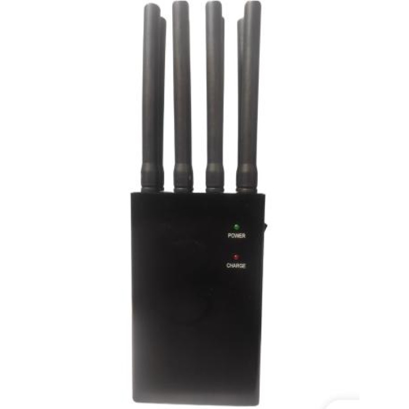 Портативна глушилка мобільного зв'язку та інтернету 8 Вт / GSM, DCS, 2G, 3G, 4G, GPS, ГЛОНАСС, WIFI, Bluetooth / 8 каналів з акумулятором