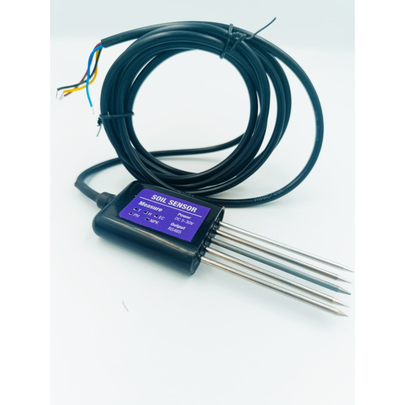 Датчик грунту RS485 Modbus 7 в 1 — Вимірює вологість, температуру, проводимість (EC), pH, NPK грунту
