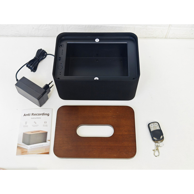 Ультразвуковий пригнічувач диктофонів у вигляді серветниці з пультом керування. Новинка 2025