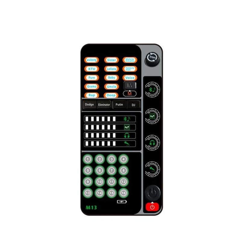 Новий M13 Voice Changer, Live Voice Card Voice Changer, ручний мікрофон Voice Changer з 3,5-мм портом BT DJ-контролер. Змінювач голосу в реальному часі/прямий ефір