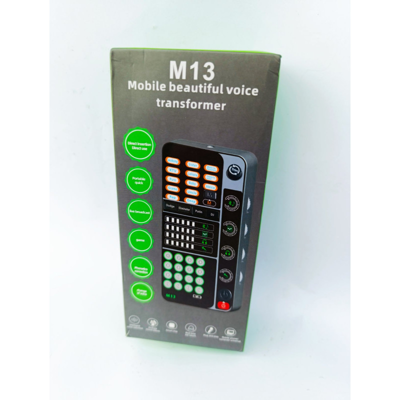 Новий M13 Voice Changer, Live Voice Card Voice Changer, ручний мікрофон Voice Changer з 3,5-мм портом BT DJ-контролер. Змінювач голосу в реальному часі/прямий ефір