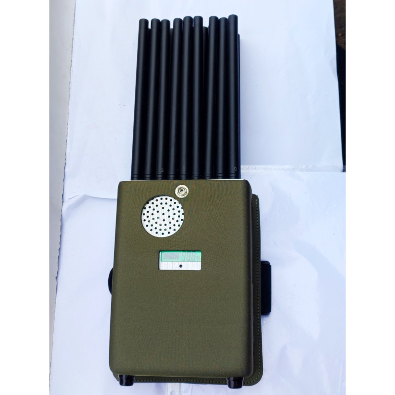 Потужна переносна глушилка сигналів мобільного зв'язку для офісу, в автомобіль «PREDATOR-28» (2G/3G/4G/5G/GSM/DCS/GPS L1-L5/RC 315, 433-434, 868/WI-Fi 2.4G 5.2G 5.8G/PCS/UFH/CDMA/VHF/LOJACK) 28 Вт