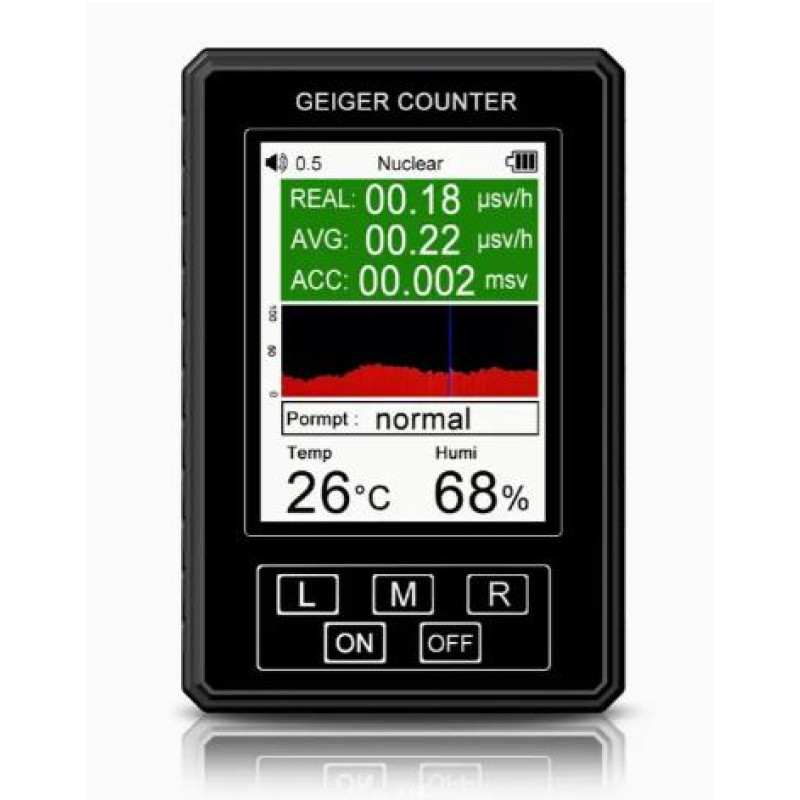 Дозиметр побутової радіації BR-9B XR-1 Pro / Лічильник Гейгера для вимірювання радіації, темпер., вологості