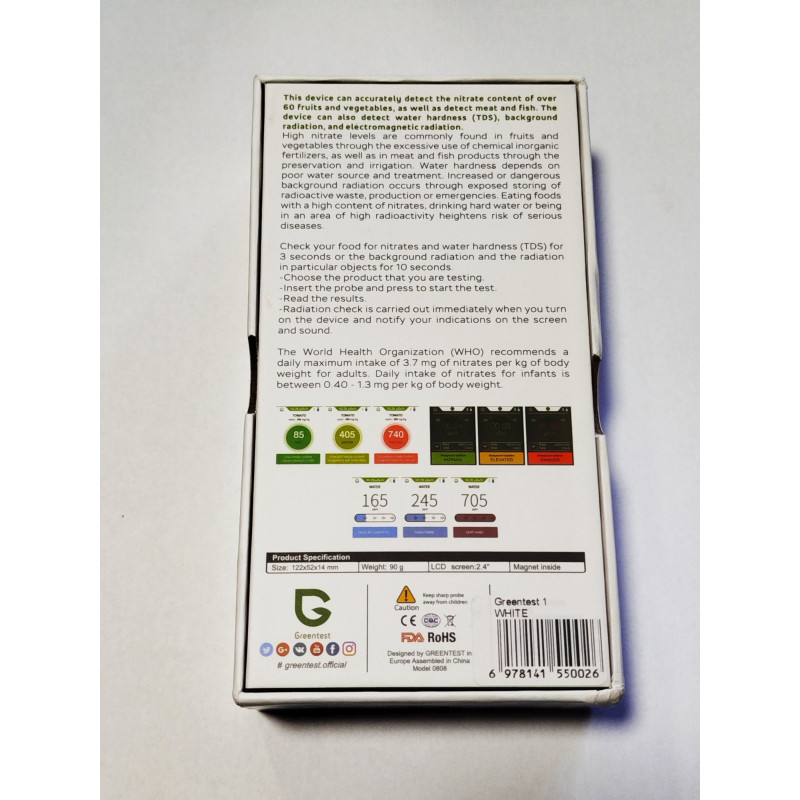 Greentest ECO1 нітрат тестер/продуктів харчування/овочів/фруктів/м'яса/води