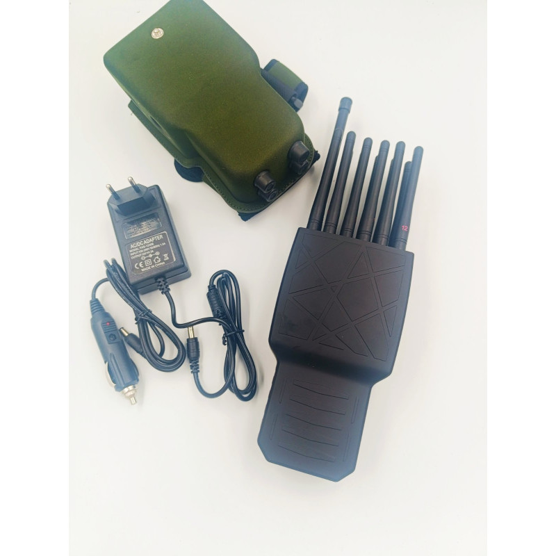 JYT-1260B – Портативний багатоканальний глушник мобільного зв’язку 2G, 3G, 4G, 5G, Wi-Fi, GPS, LoJack 12 ВТ (12 антен)