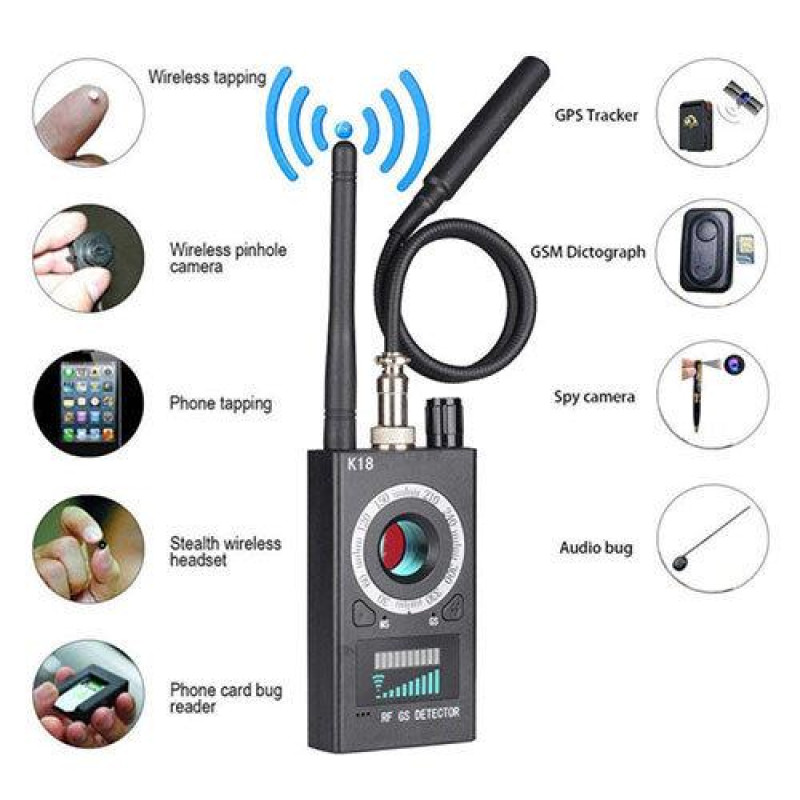 Детектор жучків GPS трекерів і прихованих відеокамер К18 (3 в 1!)