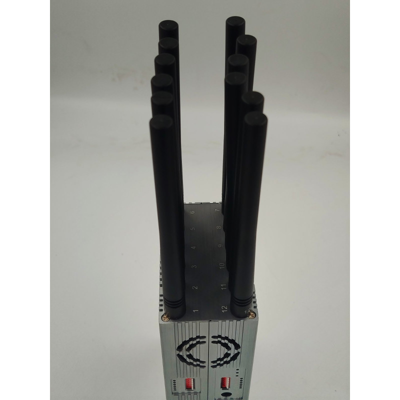 Потужна 12-ти канальна портативна глушилка 2G/3G/4G/5G, WiFi та GPS